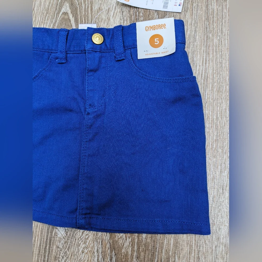 NWT Gymboree Royal Blue Nautical Denim Skort Girls Size 5